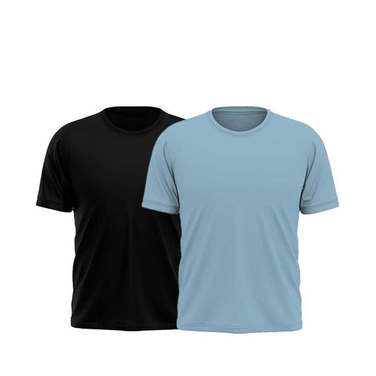 Pack of 2 Cotton Plain T-shirts for Men