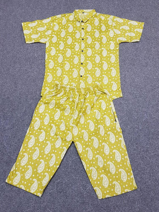 2 Pcs Men's Cotton Printed Co-ord Set