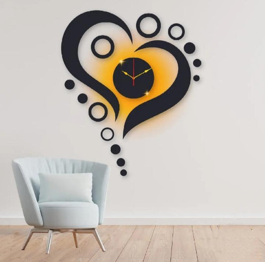 Heart shape Analogue Wall Clock