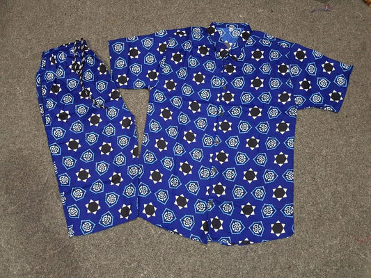 2 Pcs Men's Cotton Printed Co-ord Set