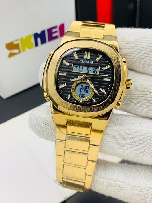 Skmei Chain Original Analog And Digital Watch Square Shape Model