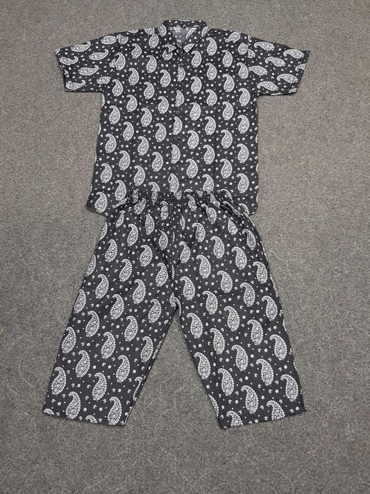 2 Pcs Men's Cotton Printed Co-ord Set