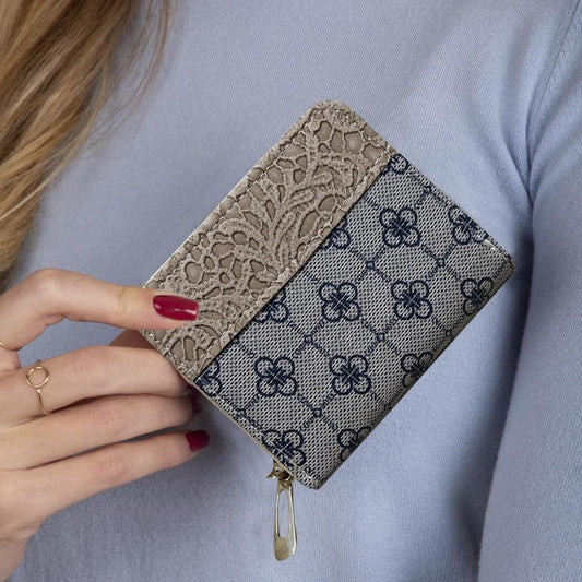 Women's Leather Printed Zipper Wallet