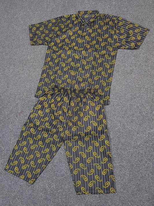 2 Pcs Men's Cotton Printed Co-ord Set